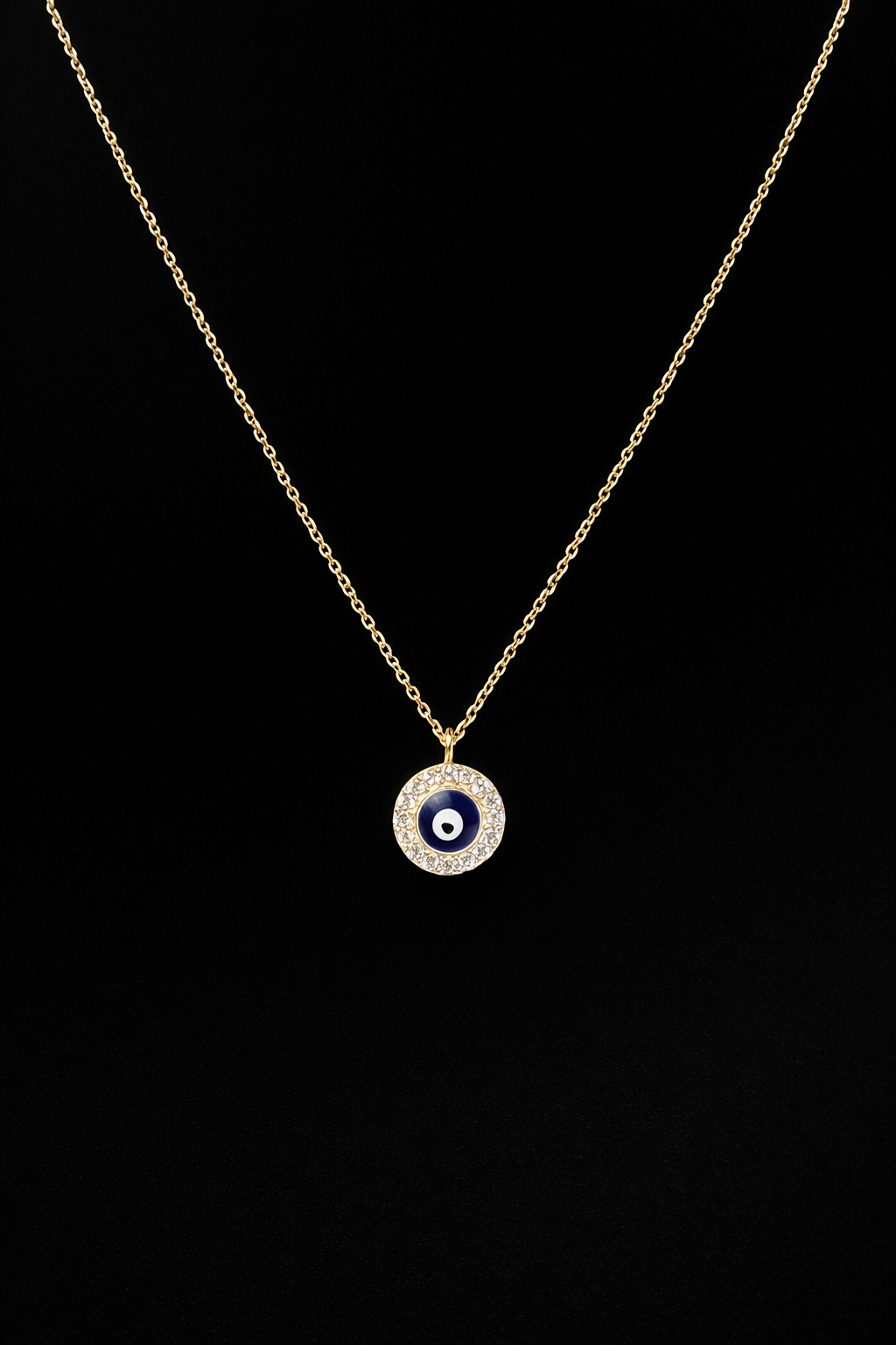 Elegant 18K Gold Evil Eye Necklace
